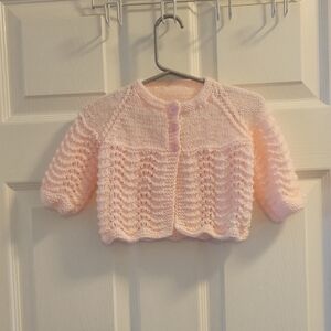Pink Knit Baby Cardigan